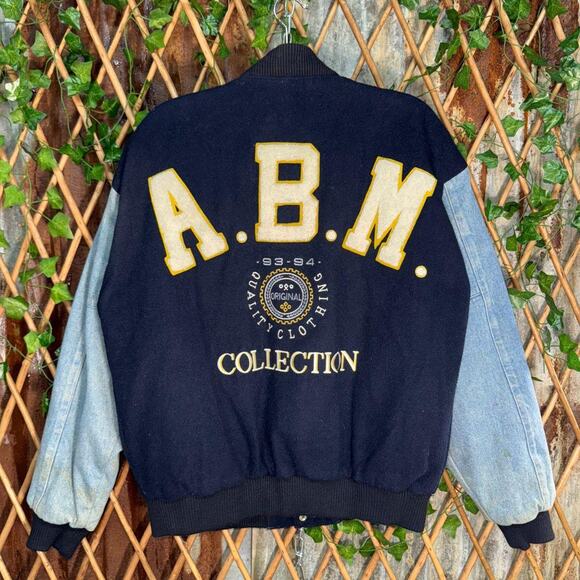 Vintage y2k anchor blue 1990s grail letterman varsity jacket - Picture 1 of 5